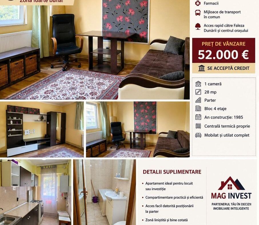 De vanzare apartament cu o camera Mazepa 1, 52.000 euro