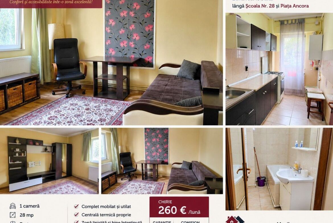 De inchiriat apartament cu o camera, parter, Mazepa 1, 260 euro