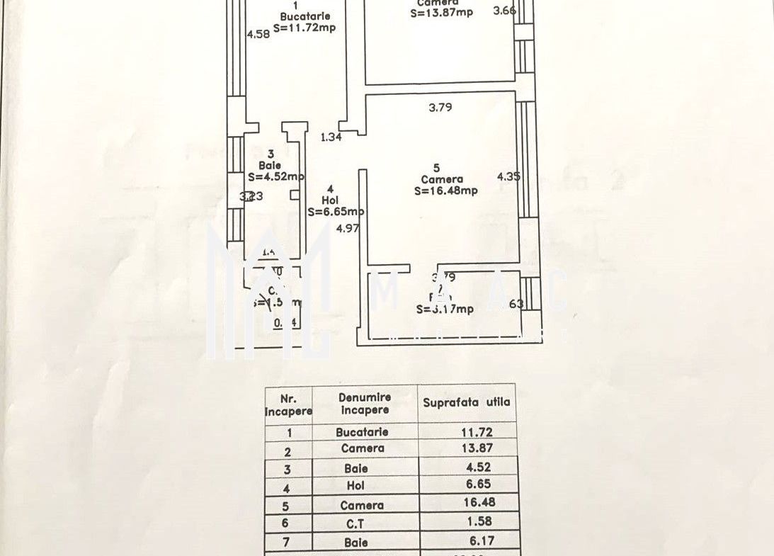 Apartament 2 camere decomandat | Sibiu Ultracentral | 61 mp, 2 băi
