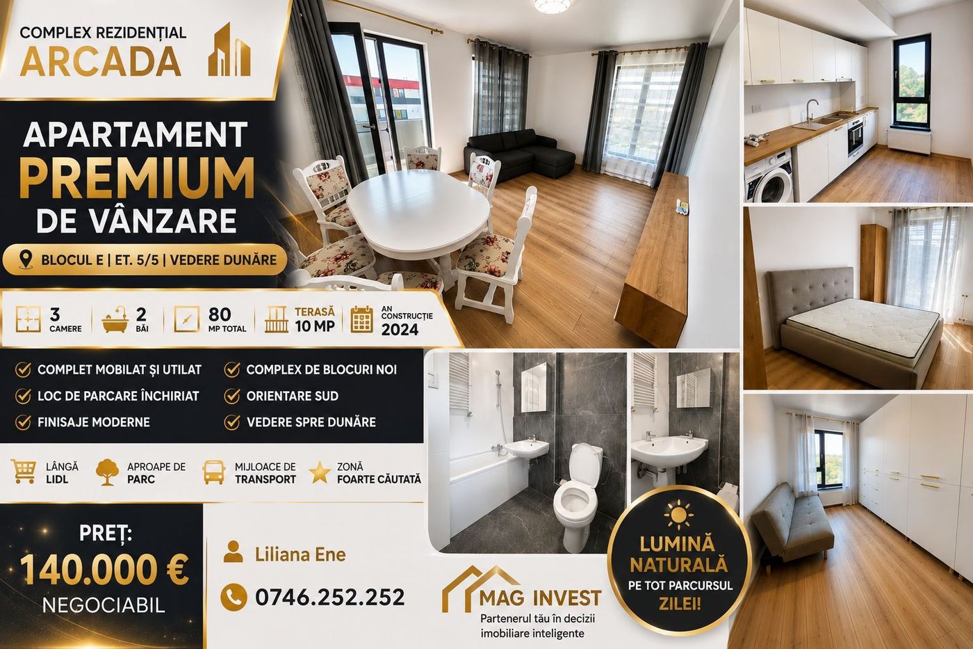 Apartament modern cu 3 camere - Complex Arcada - Imagine principala