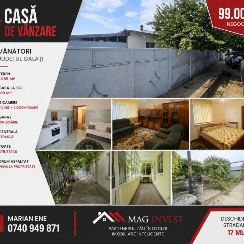 Casa la sol cu teren 1055 mp si livada - Vanatori, Galati - Imagine principala