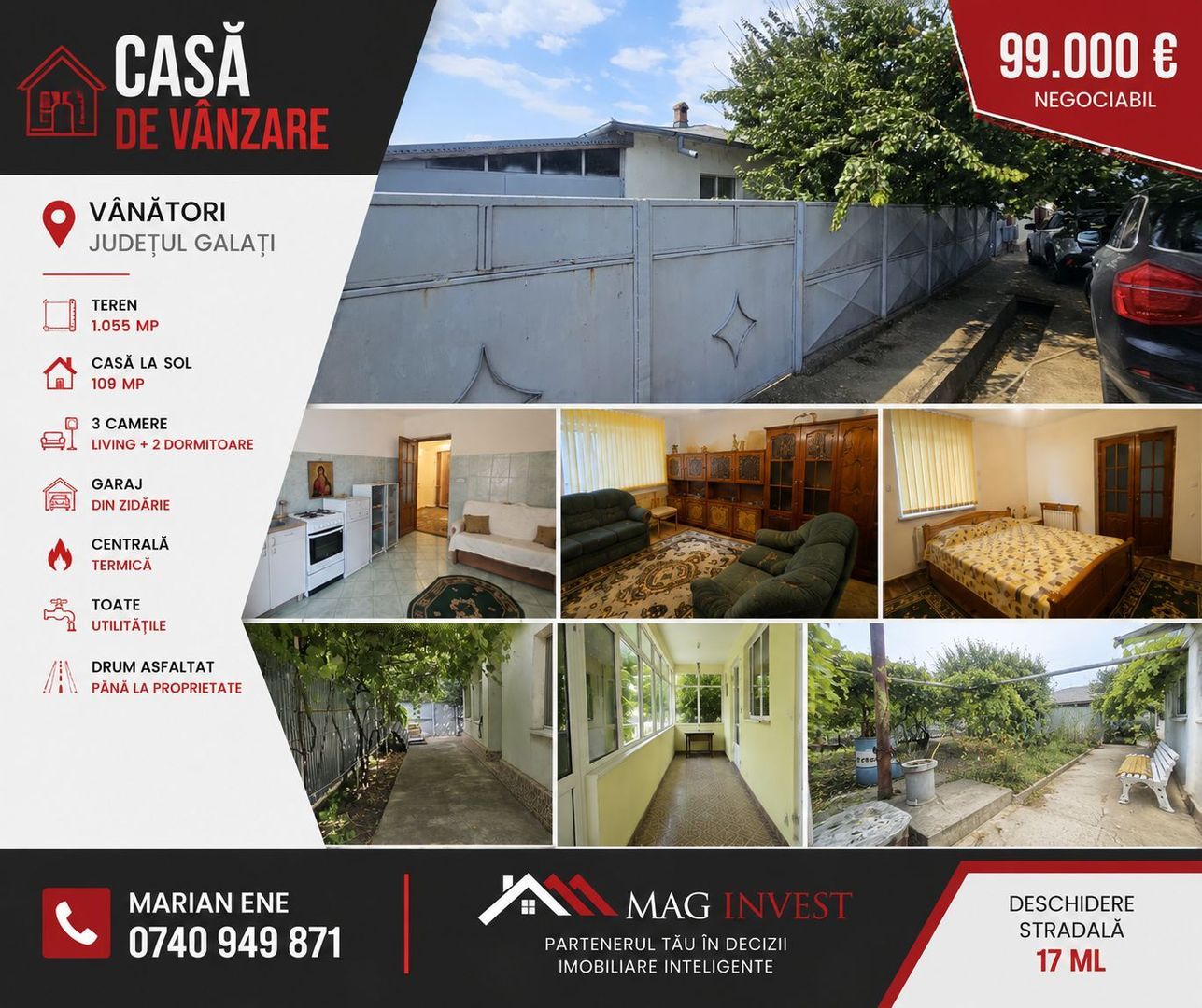 Casa la sol cu teren 1055 mp si livada - Vanatori, Galati - Imagine principala