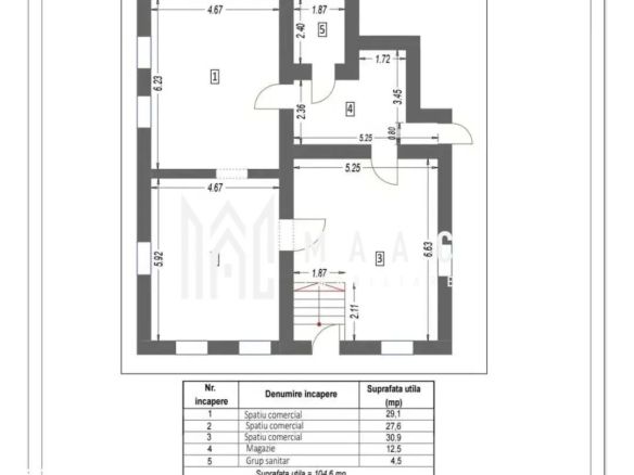 Spațiu comercial de închiriat | Piața Cibin, Sibiu | 105 mp utili