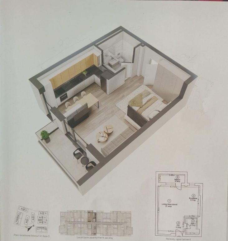 Pipera studio modern 45 mp mobilat și utilat Complex Ivory - foto 13