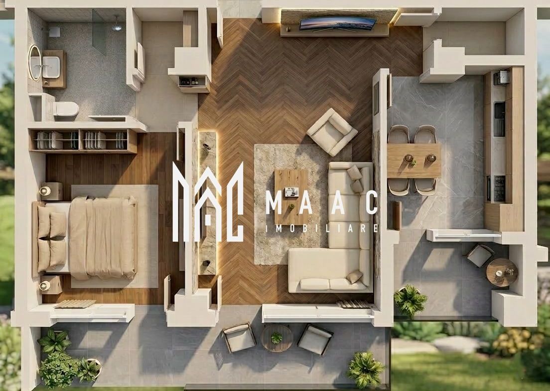 Apartament | 2 camere | 66,45 MPU | 2 Balcoane | Veterani