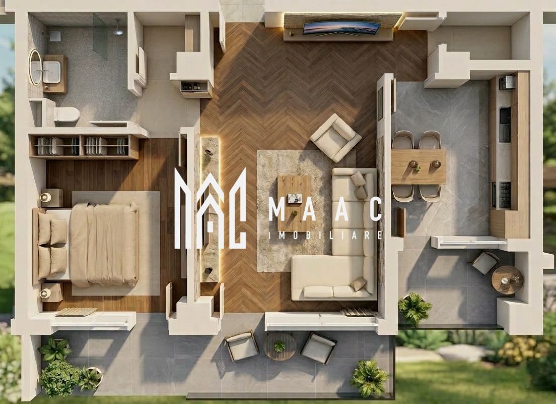 anBn-16657 Apartament | 2 camere | 66,45 MPU | 2 Balcoane | Veterani