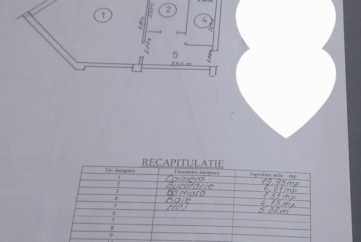 De vanzare apartament cu o cameră  str. Brăilei, et. 7, 58.000 euro