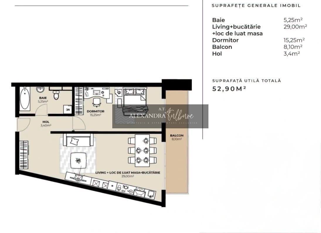 anBn-18242 Apartament nou de vânzare | 2 camere | etaj intermediar | balcon