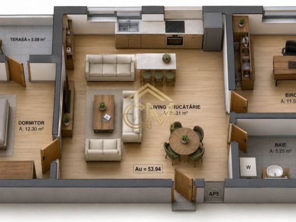 Apartament 3 Camere- 54 MPU-Parter-Terasa-Parcare - Imagine principala