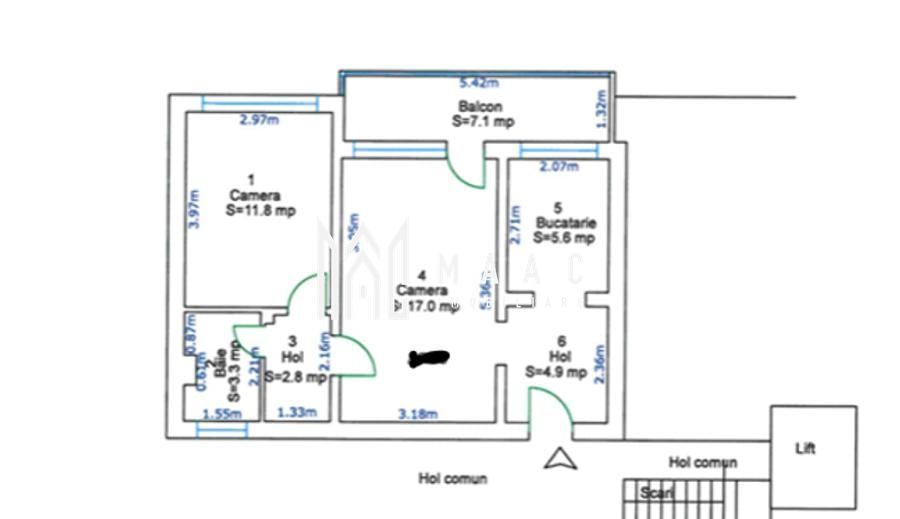 Apartament 2 camere de vânzare| Balcon | Sibiu Oștirii | Etaj Intermediar