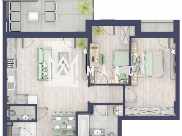 Apartament 3 camere | Balcoane 16.2 mp| Gradina ca. 63mp | Turnisor - Imagine principala