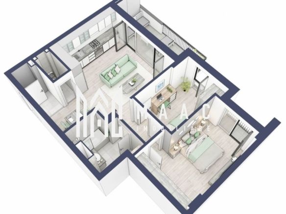 Apartament 3 camere | Balcoane 16.2 mp| Gradina ca. 63mp | Turnisor - foto 2
