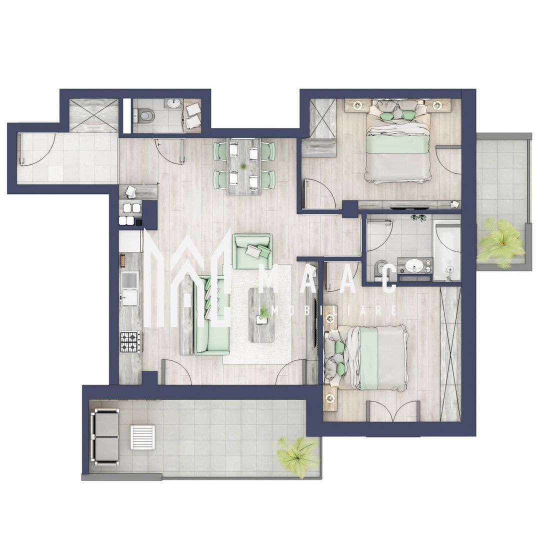 Apartament 3 camere | Balcoane 16.2 mp | Etaj 1 | Turnisor Apartament 3 camere | Balcoane 16.2 mp | Etaj 1 | Turnisor