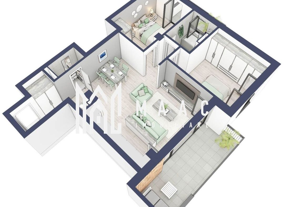 Apartament 3 camere | Balcoane 16.2 mp | Etaj 1 | Turnisor