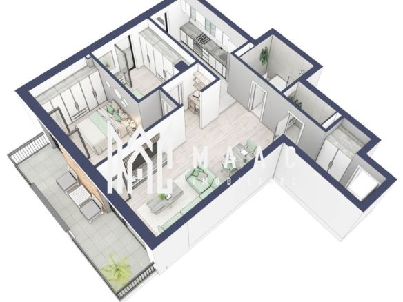 Apartament 3 camere | Balcoane 15.1 mp | Etaj 1 | Turnisor