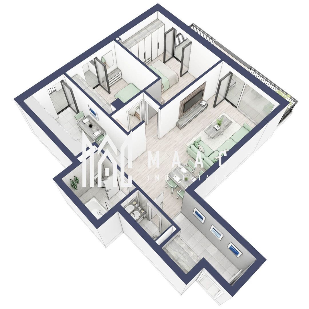 Apartament 3 camere | Balcoane 15.1 mp | Etaj 1 | Turnisor Apartament 3 camere | Balcoane 15.1 mp | Etaj 1 | Turnisor