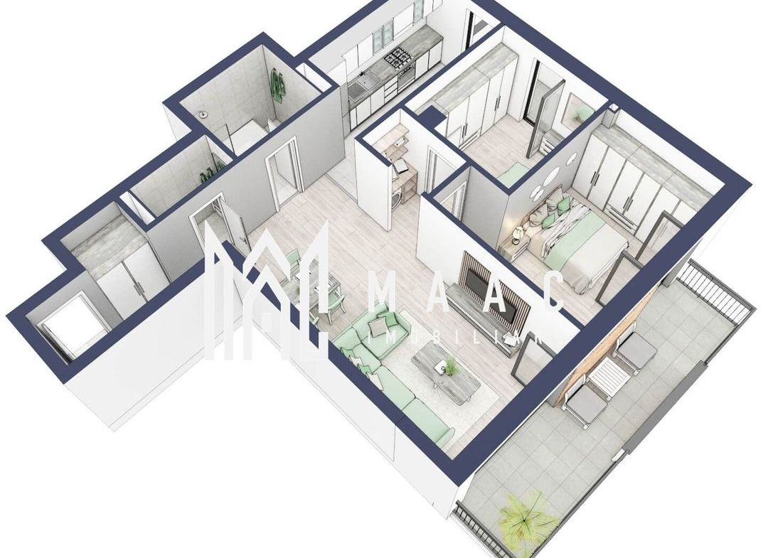 Apartament 3 camere | Balcoane 15.1 mp | Etaj 1 | Turnisor