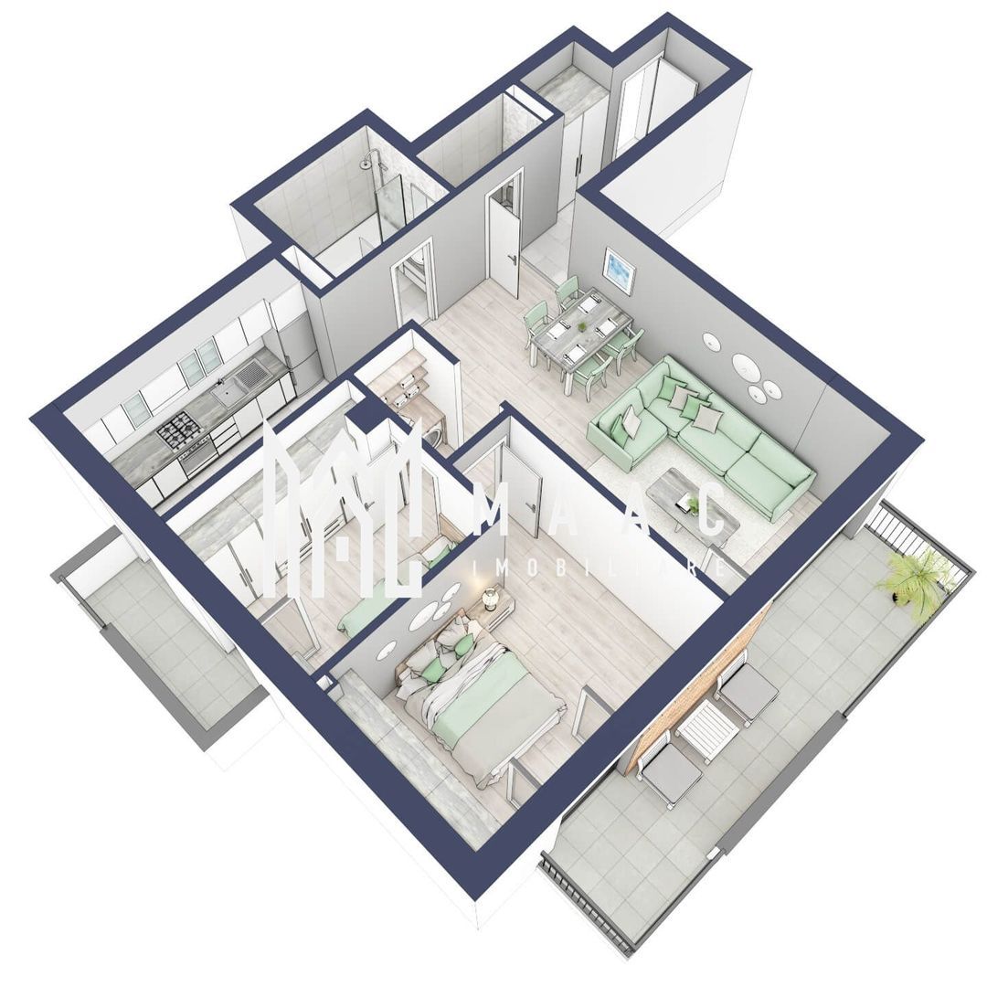 Apartament 3 camere | Balcoane/Terase 31.7 mp | Gradina ca. 61mp | Turnisor