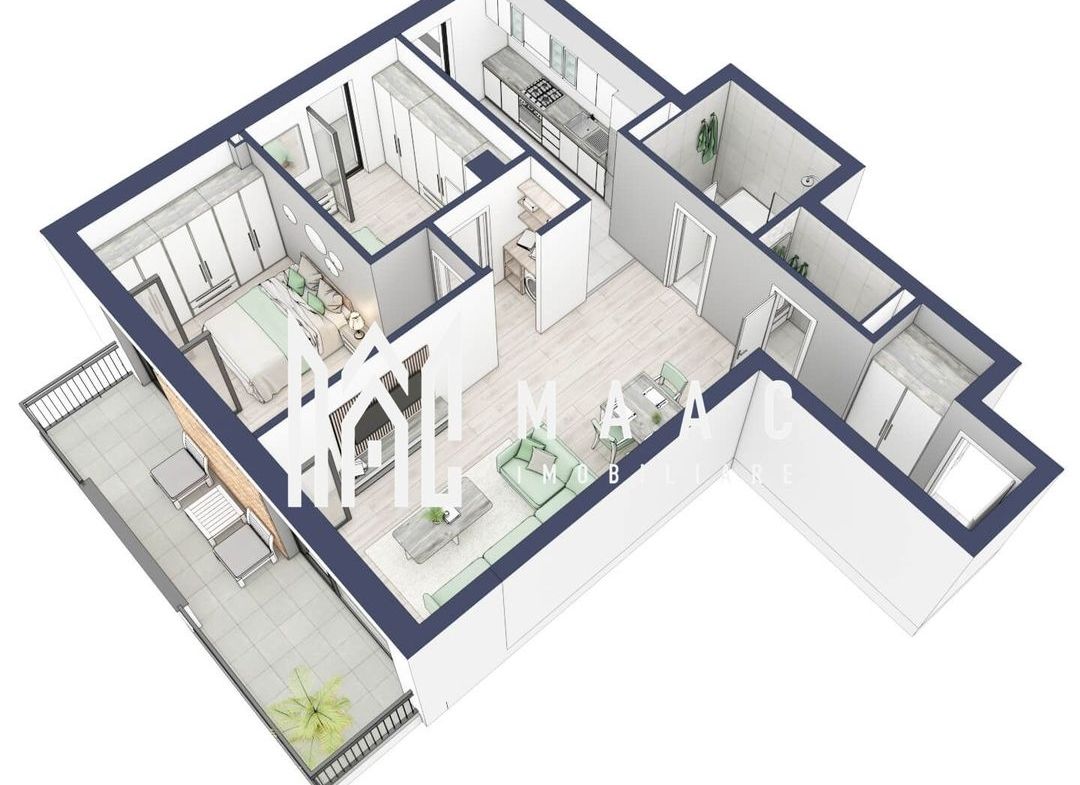 Apartament 3 camere | Balcoane/Terase 31.7 mp | Gradina ca. 61mp | Turnisor