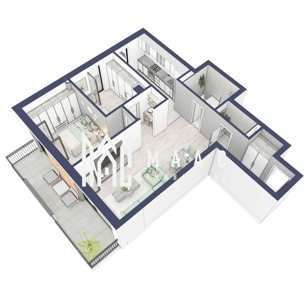 Apartament 3 camere | Balcoane/Terase 31.7 mp | Gradina ca. 61mp | Turnisor