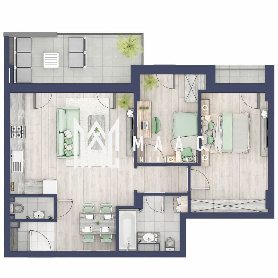 Apartament 3 camere | Balcoane 10.6 mp| Gradina ca. 84mp | Turnisor