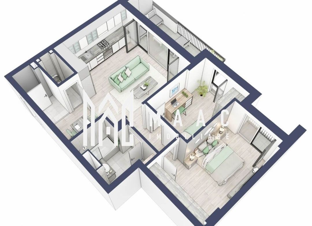Apartament 3 camere | Balcoane 10.6 mp| Gradina ca. 84mp | Turnisor
