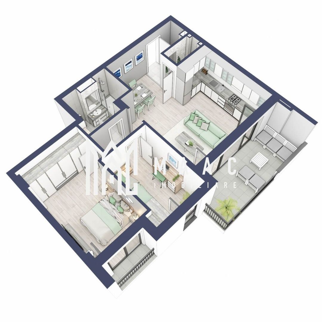 Apartament 3 camere | Balcoane 10.6 mp| Gradina ca. 84mp | Turnisor