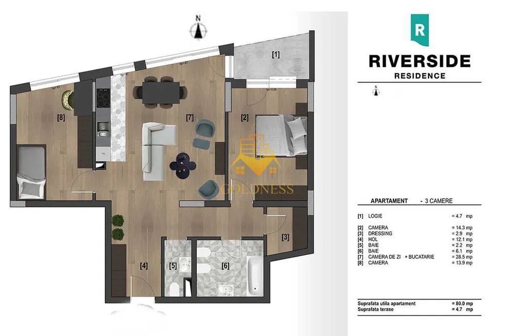 3 camere open space, Parcare,Zona Rivus Mall, Parc Armatura, Gara,Iris - foto 6