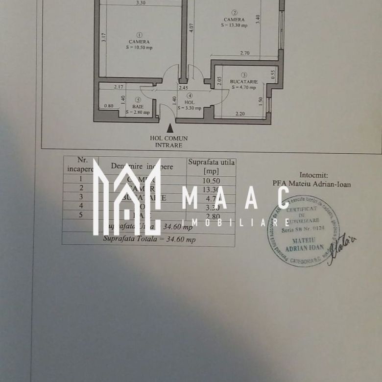 Apartament de vânzare 2 camere | Central, Cisnădie | 35 mp, etaj 2/4 - Imagine principala