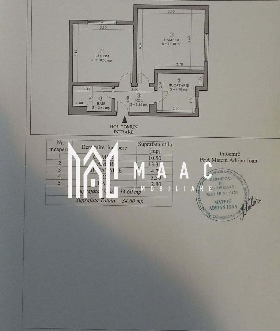 Apartament de vânzare 2 camere | Central, Cisnădie | 35 mp, etaj 2/4 - Imagine principala