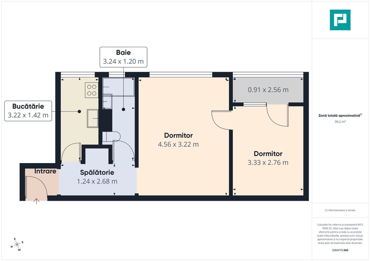 Apartament 2 camere, 47 mp, mobilat - foto 7