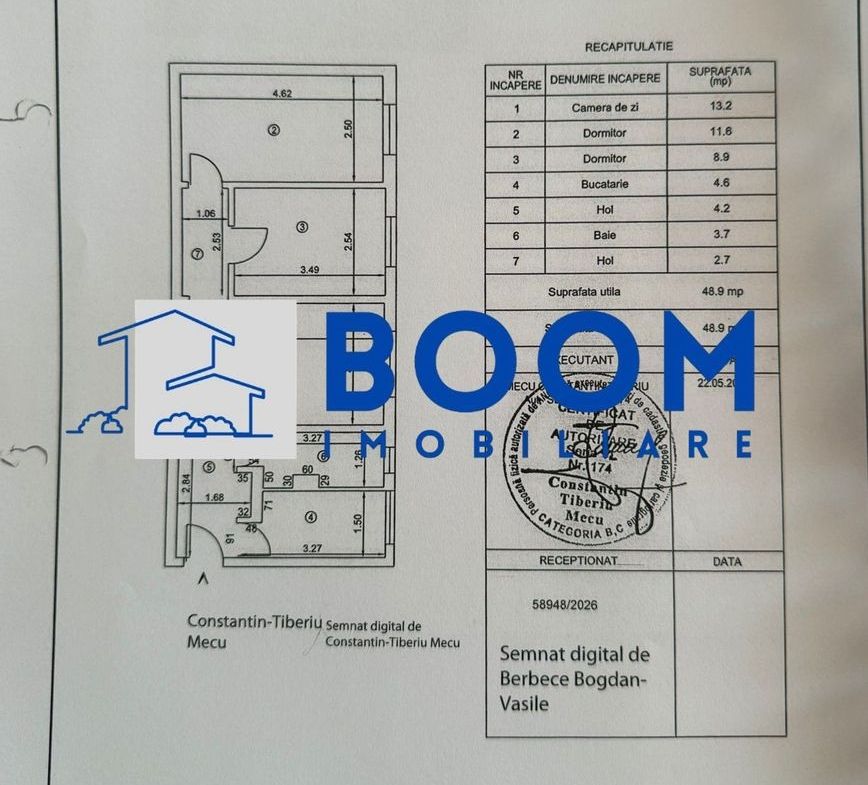 Apartament 3 camere | Zona Hermes | Geam la baie| Decomandat |