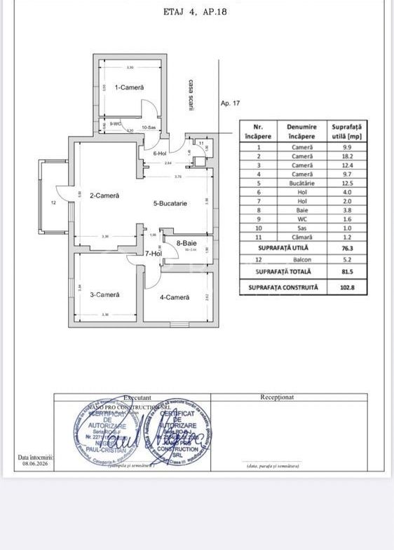 Apartament cu 4 camere | Suprafață generoasă 81mp  | Dâmbu Pietros - foto 14