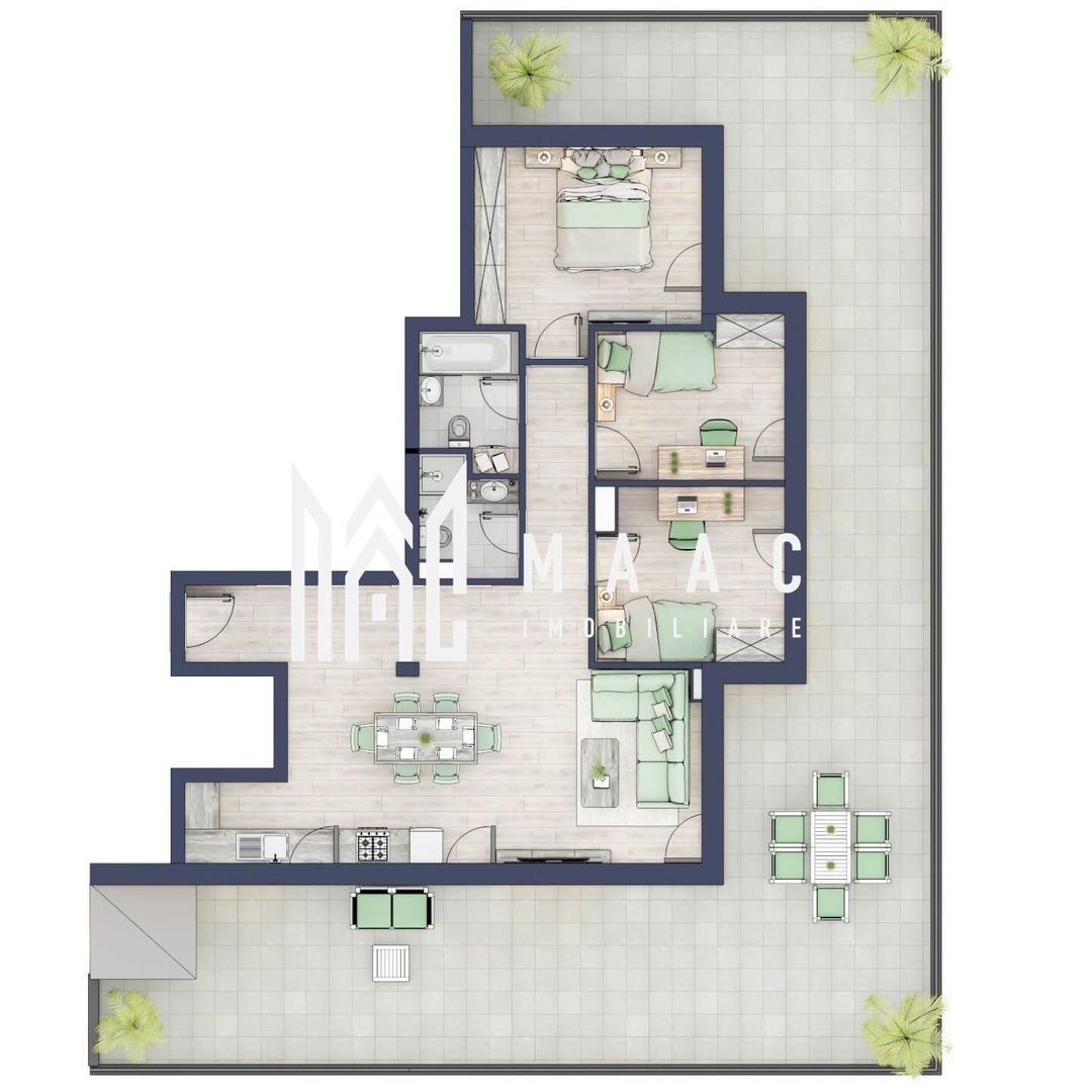 Penthouse 3 camere | Etaj 4 | Balcon 107.2 mp | Turnisor - Imagine principala