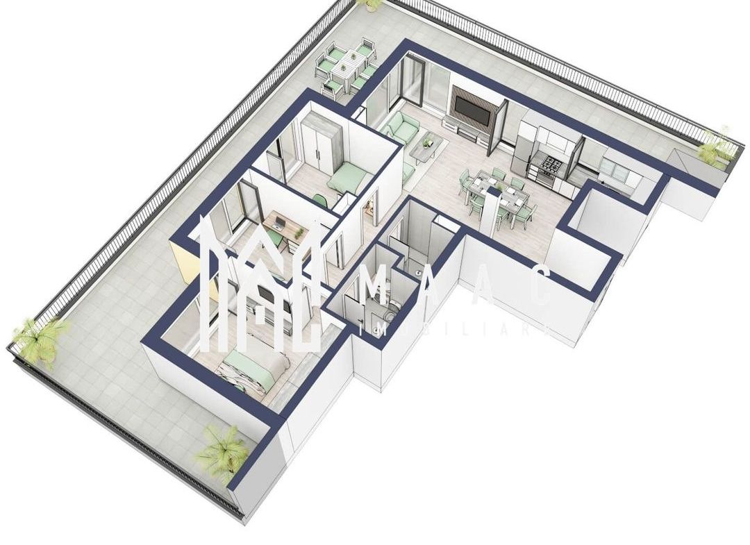 Penthouse 3 camere | Etaj 4 | Balcon 107.2 mp | Turnisor - foto 4