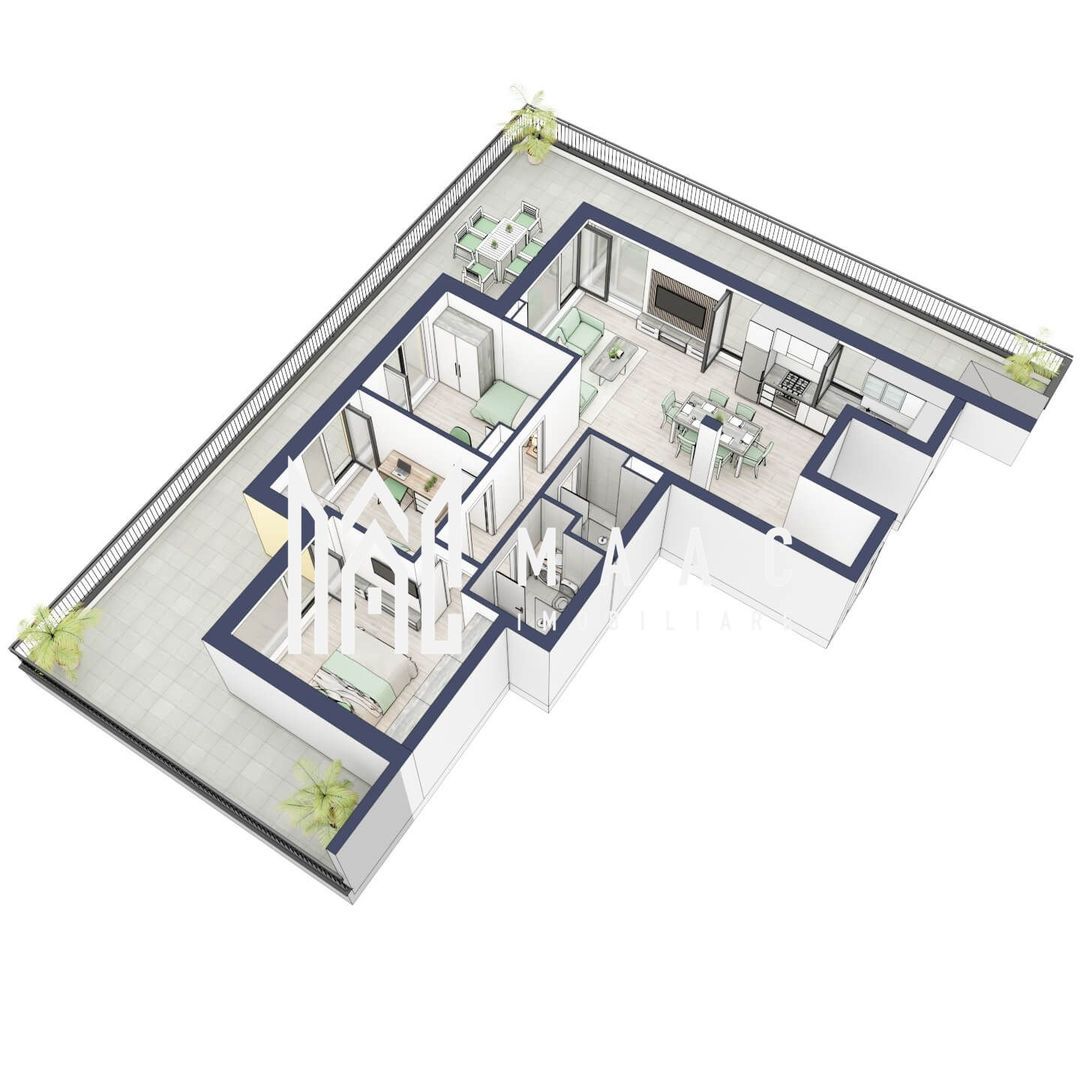 Penthouse 3 camere | Etaj 4 | Balcon 107.2 mp | Turnisor - foto 4