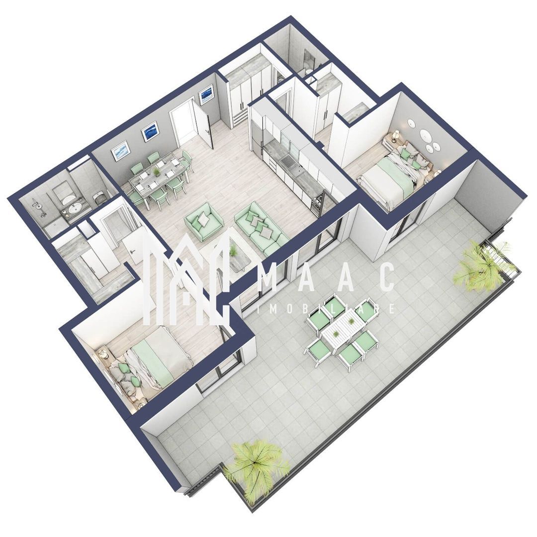 Penthouse 3  camere | Etaj 4 | Balcon 45.6 mp | Turnisor - foto 2