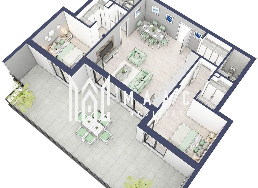 Penthouse 3  camere | Etaj 4 | Balcon 45.6 mp | Turnisor - foto 3