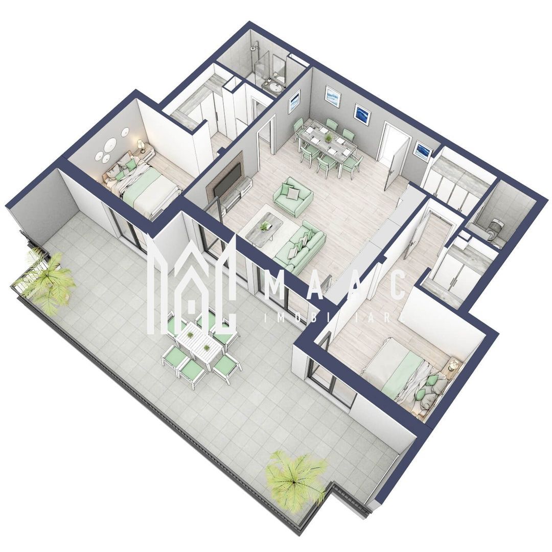 Penthouse 3  camere | Etaj 4 | Balcon 45.6 mp | Turnisor - foto 3
