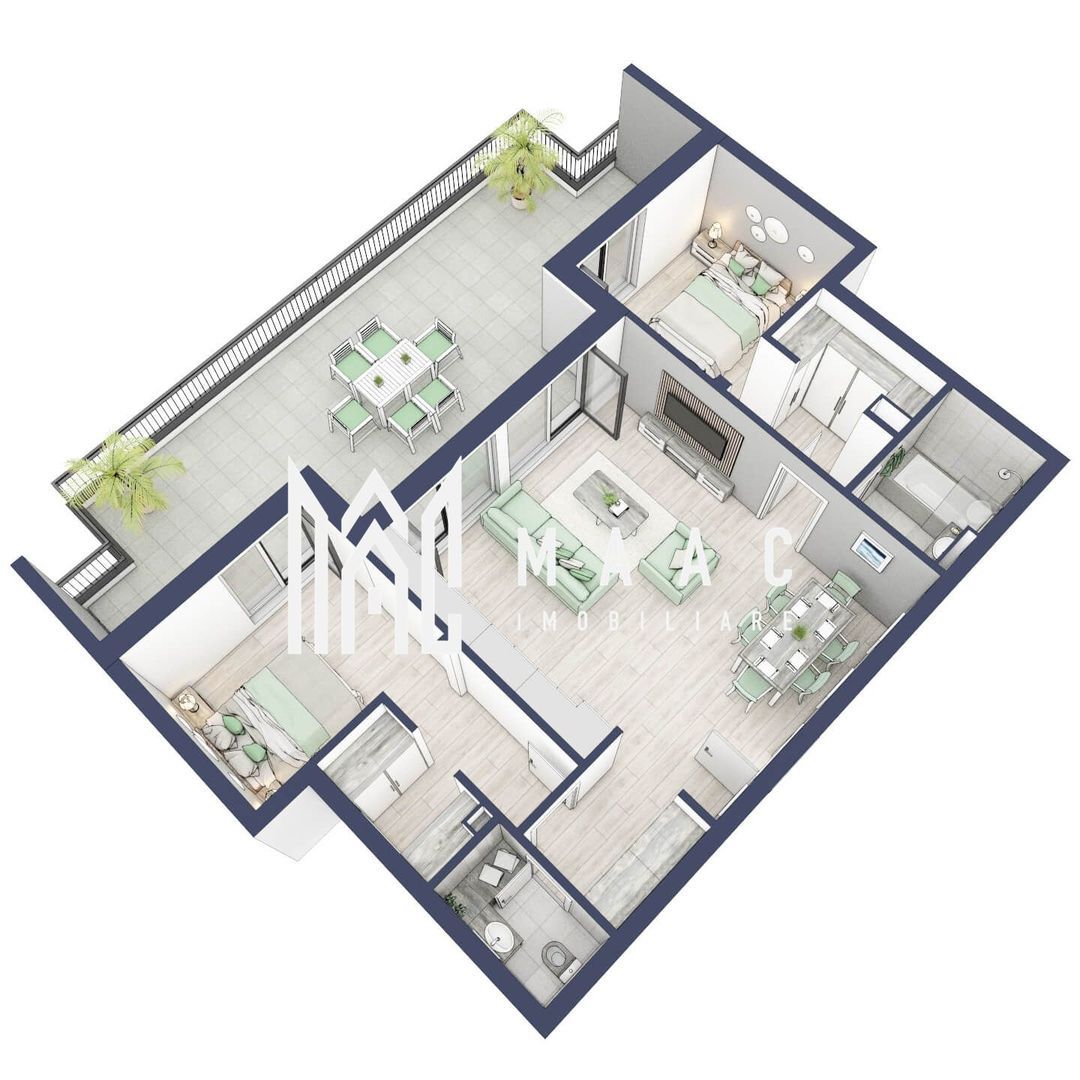 Penthouse 3  camere | Etaj 4 | Balcon 45.6 mp | Turnisor - foto 5