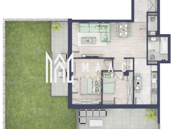 Apartament 3 camere | Balcoane 11.8 mp | Gradica ca. 107mp | Turnisor - foto 2