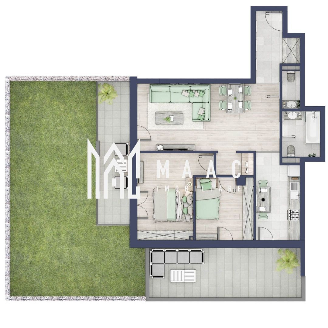 Apartament 3 camere | Balcoane 11.8 mp | Gradica ca. 107mp | Turnisor - foto 2