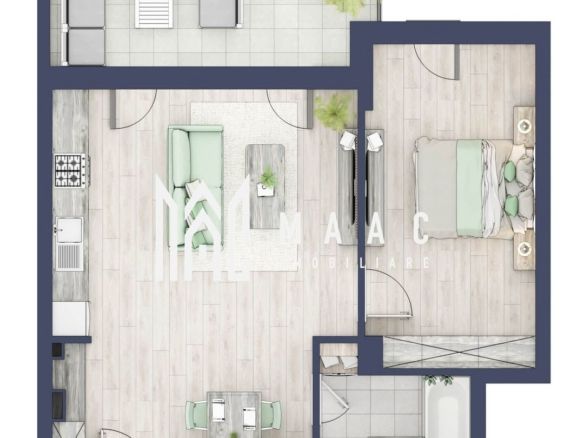 Apartament 2 camere | Etaj 3 | Balcon 10.7 mp | Turnisor - Imagine principala