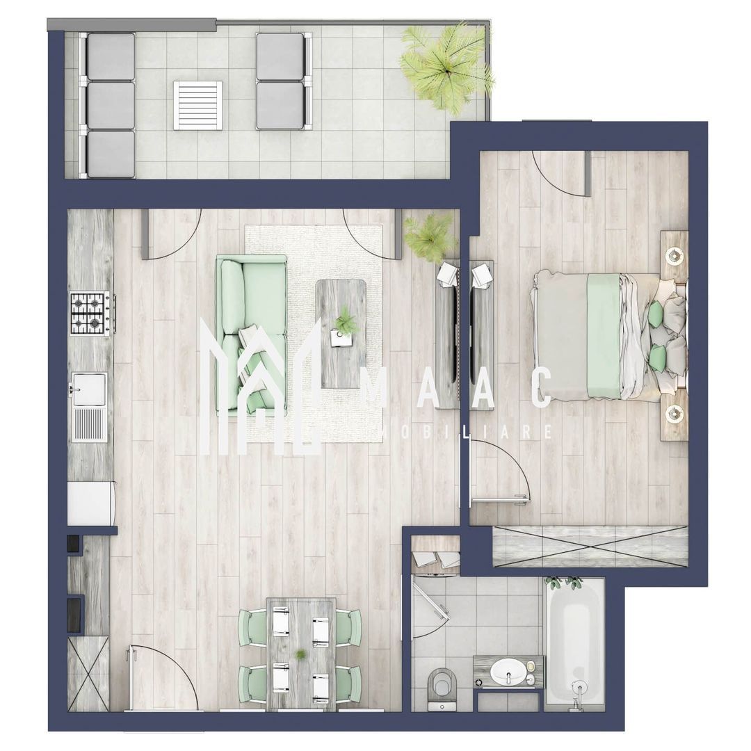 Apartament 2 camere | Etaj 3 | Balcon 10.7 mp | Turnisor - Imagine principala