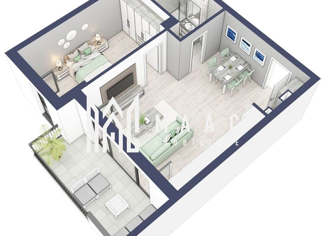 Apartament 2 camere | Etaj 3 | Balcon 10.7 mp | Turnisor - foto 3