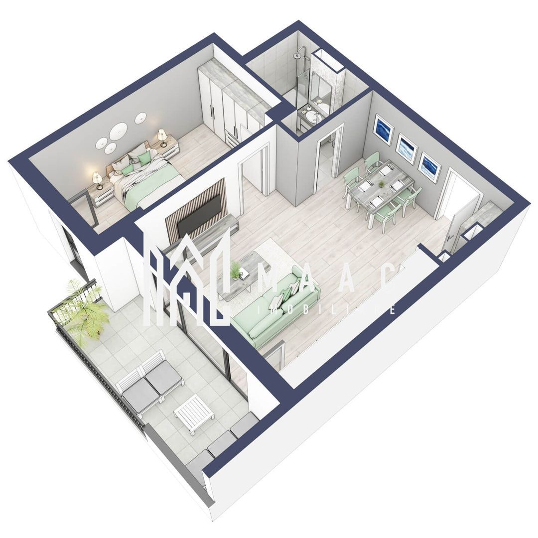 Apartament 2 camere | Etaj 3 | Balcon 10.7 mp | Turnisor - foto 3