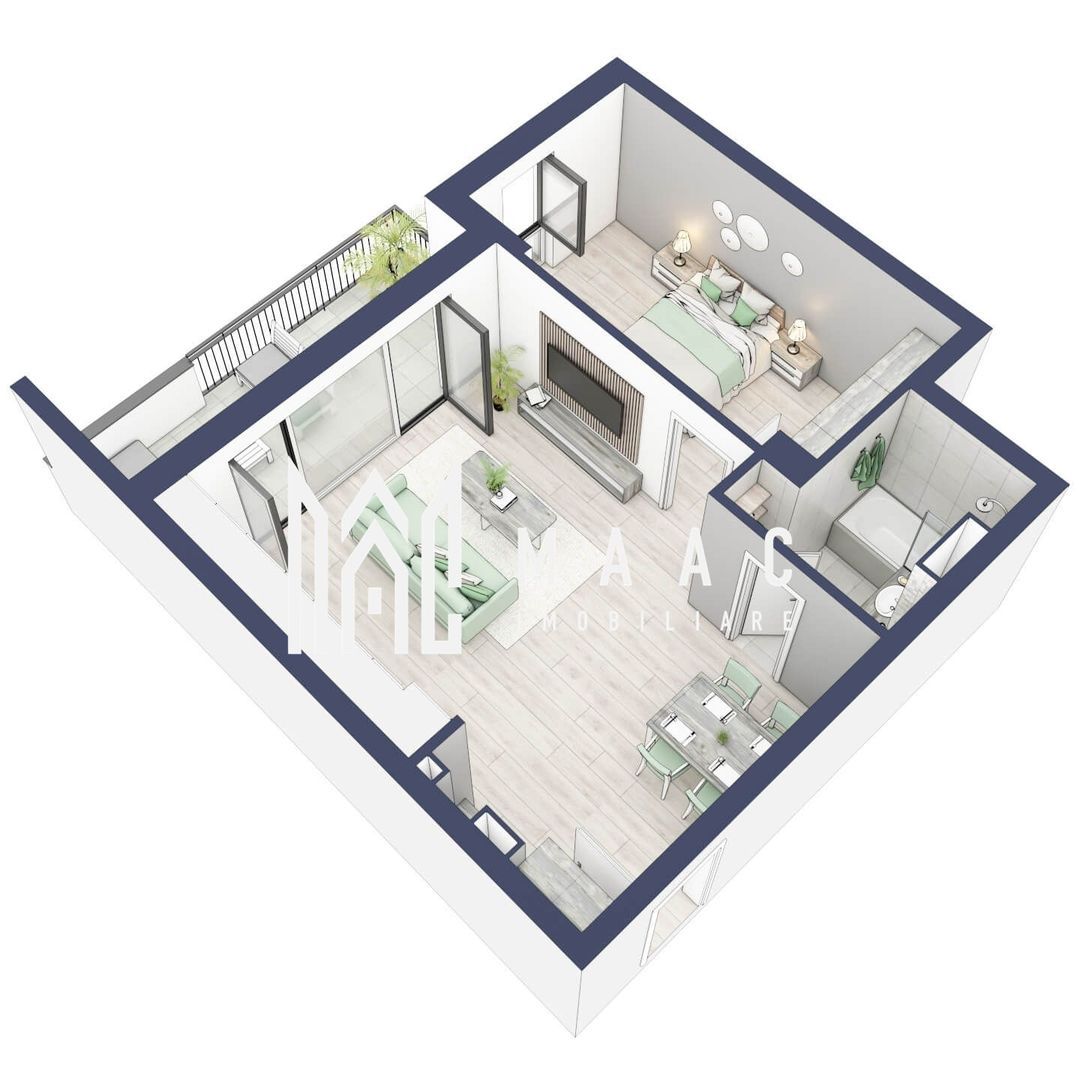 Apartament 2 camere | Etaj 3 | Balcon 10.7 mp | Turnisor - foto 4