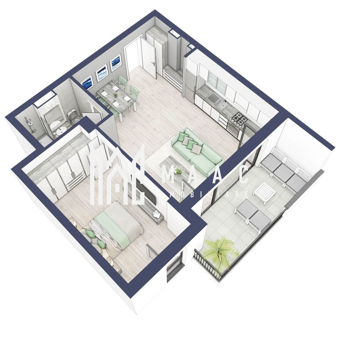 Apartament 2 camere | Etaj 3 | Balcon 10.7 mp | Turnisor - foto 5