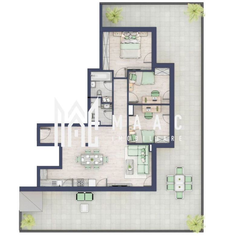 Penthouse 3 camere | Etaj 4 | Balcon 107.2 mp | Turnisor - Imagine principala