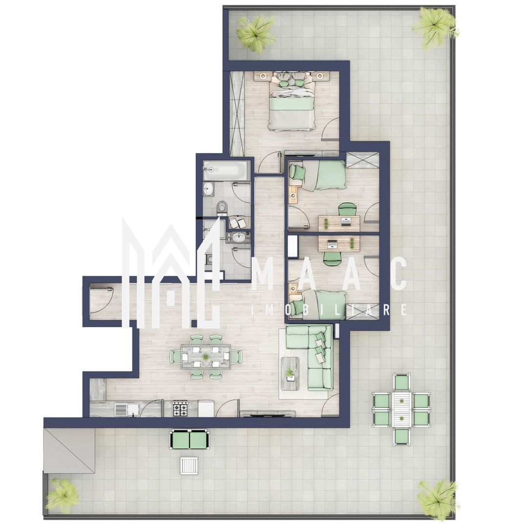 Penthouse 3 camere | Etaj 4 | Balcon 107.2 mp | Turnisor - Imagine principala